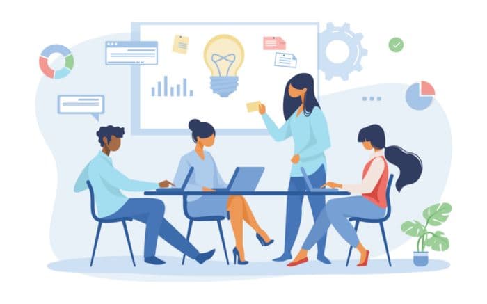 A group of students studying together on a campus